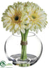 Silk Plants Direct Gerbera Daisy - Yellow Light - Pack of 4