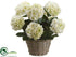 Silk Plants Direct Hydrangea - White Green - Pack of 1