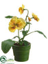 Silk Plants Direct Pansy - Yellow - Pack of 12