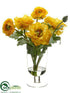 Silk Plants Direct Ranunculus - Yellow - Pack of 4