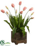 Silk Plants Direct Tulip - Pink Green - Pack of 1