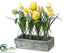 Silk Plants Direct Tulip - Yellow Green - Pack of 2