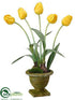 Silk Plants Direct Tulip - Yellow - Pack of 2