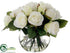 Silk Plants Direct Rose - White - Pack of 2