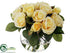 Silk Plants Direct Rose - Yellow - Pack of 2