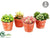 Silk Plants Direct Succulent - Green Burgundy - Pack of 3