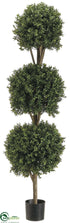 Silk Plants Direct Boxwood Triple Ball Topiary - Green Two Tone - Pack of 1