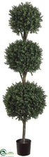 Silk Plants Direct Boxwood Triple Ball Topiary - Green Two Tone - Pack of 1