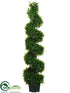 Silk Plants Direct Italian Bay Leaf Spiral Topiary - Green - Pack of 2