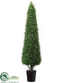 Silk Plants Direct Boxwood Cone Topiary - Green - Pack of 1