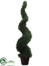 Silk Plants Direct Cedar Topiary Spiral - Green - Pack of 2