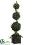 Silk Plants Direct Ivy Triple Ball Topiary - Green - Pack of 1