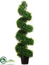 Silk Plants Direct Jade Plant Spiral Topiary - Green - Pack of 2