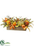 Silk Plants Direct Pumpkin, Fern, Berry Centerpiece - Fall - Pack of 2