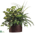 Silk Plants Direct Dieffenbachia, River Fern, Grass - Green Mixed - Pack of 4