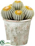 Silk Plants Direct Barrel Cactus - Green - Pack of 6