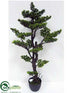 Silk Plants Direct Boxwood Bonsai - Green - Pack of 2