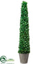 Silk Plants Direct Tea Leaf Cone Topiary - Green - Pack of 2