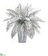 Silk Plants Direct Metallic Silver Boston Fern Artificial Plant - Pack of 1