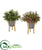 Silk Plants Direct Eucalyptus and Sedum Artificial Plant in Tin Planter with Legs - Pack of 2