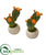 Silk Plants Direct Flowering Cactus Succulent Artificial Plant in Stone Planter - Pack of 2