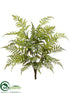 Silk Plants Direct Leather Fern Bush - Green - Pack of 3