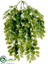 Silk Plants Direct Button Leaf Hanging Bush - Green Two Tone - Pack of 12