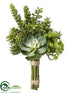 Silk Plants Direct Succulent Bouquet - Green - Pack of 4