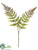 Leather Fern Spray - Green Brown - Pack of 12