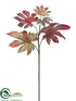 Silk Plants Direct Fatsia Leaf Spray - Burgundy Green - Pack of 12