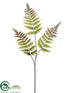 Silk Plants Direct Leather Fern Spray - Green Brown - Pack of 12