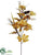 Gold Glittered Grape Leaf, Lace Leaf Spray - Gold Autumn - Pack of 12