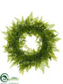 Silk Plants Direct Leather Fern, Tea Leaf Wreath - Green - Pack of 2