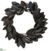 Silk Plants Direct Magnolia Leaf Wreath - Black - Pack of 2