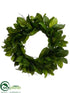 Silk Plants Direct Magnolia Leaf Wreath - Green - Pack of 1