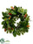 Magnolia, Fatsia, Eucalyptus Seed Wreath - Green - Pack of 2