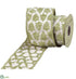 Silk Plants Direct Tree Jacquard Ribbon - Green Beige - Pack of 6