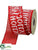 Holly Jolly Linen Ribbon - Red White - Pack of 6