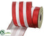 Silk Plants Direct Stripe Ribbon - Red White - Pack of 6