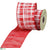 Plaid Ribbon - Red White - Pack of 6