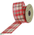 Silk Plants Direct Plaid Ribbon - Red Beige - Pack of 6