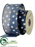 Silk Plants Direct Polka Dot Ribbon - Blue Brown - Pack of 6