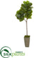 Silk Plants Direct Fiddle Leaf Artificial Tree in Green Planter - Pack of 1