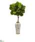 Silk Plants Direct Fiddle Leaf Artificial Tree in Designer Vase - Pack of 1