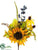 Sunflower, Rudbeckia, Berry Spray - Butter Scotch Amber - Pack of 6