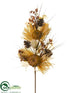 Silk Plants Direct Pumpkin, Berry, Pine Cone, Grass Spray - Toffee Brown - Pack of 6