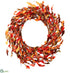 Silk Plants Direct Capsicum Pepper, Berry, Fall Leaf Wreath - Fall - Pack of 2