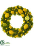 Silk Plants Direct Lemon Wreath - Yellow - Pack of 2