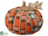 Silk Plants Direct Plaid Pumpkin - Orange - Pack of 4