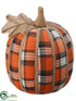 Silk Plants Direct Plaid Pumpkin - Orange - Pack of 6